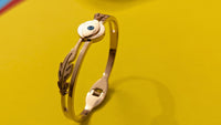 Gold Plated Evil Eye Anti Tarnish Metal Bracelet