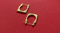 Stainless Steel Square Shape Gold Plated Hoop Earring