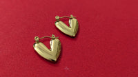 Gold Plated  Stainless Steel Balloon Heart Shape Hoop Earring