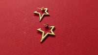 Stainless Steel Gold Plated Star Shape Hoop Earring