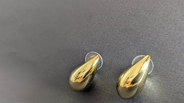 Gold Plated Anti Tarnish Tear Drop Regular Stud Earrings