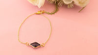 Purple Crystal Stone Golden Chain Bracelet