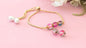 Pink Glass Beads Anti Tarnish Gold Plated Chain Bracelet