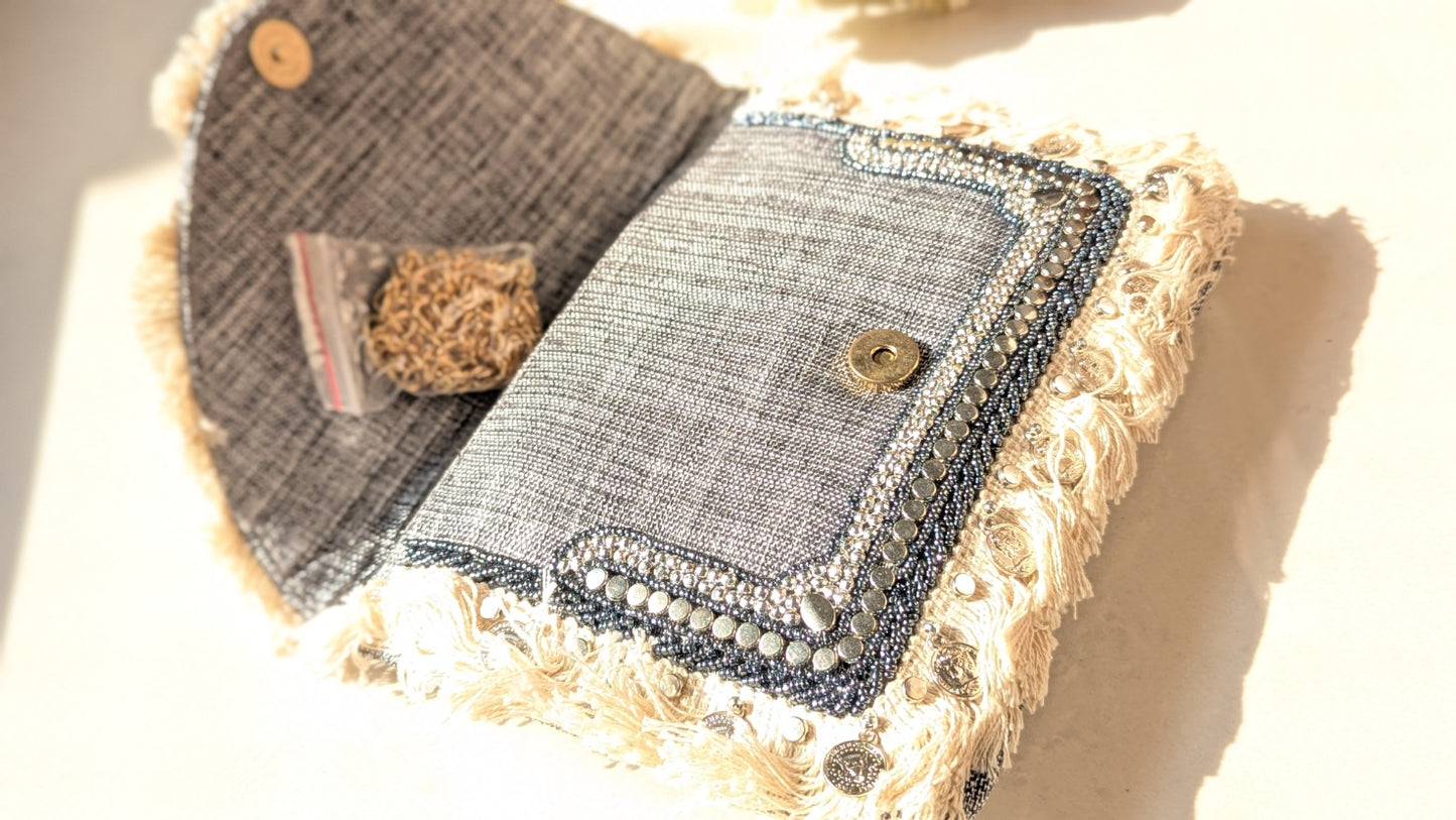 Banjara Boho Blue Envelope Sling Bag | Clutch