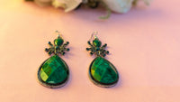 Green Emerald Crystal Drop Earrings