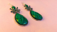 Green Emerald Crystal Drop Earrings