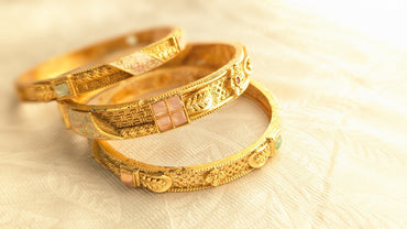 Set Of 6 Temple Design Bangles For Women | Size 2.6