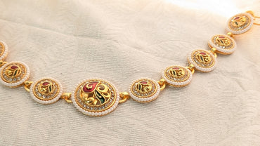 Gold Plated Meenakari Maangtika