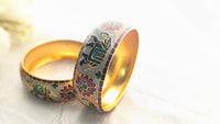 Gold Plated Set Of 2 Traditional Minakari Bangles With Elephant Enamel Work |Size 2.6