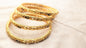 Set Of 4 Gold Plated Anti Tarnish Bangles | Size 2.6