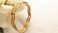 Set Of 2 Traditional Gold Plated Wavy Bangles