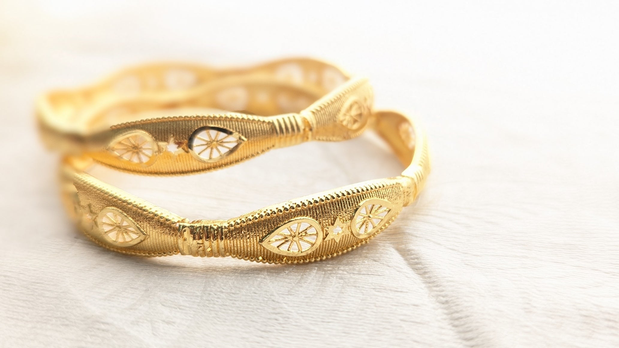 Set Of 2 Traditional Gold Plated Bangles | Size 2.4