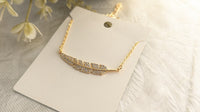 Gold Plated AD Studded Leaf Shape Pendant Chain Necklace