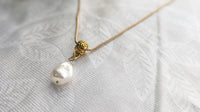 Gold Plated Pearl Pendant Necklace