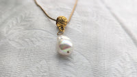 Gold Plated Pearl Pendant Necklace