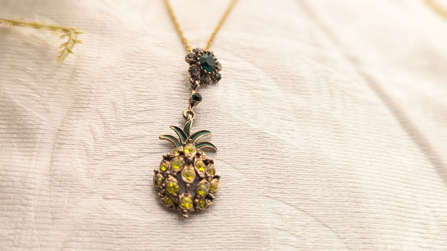 Pineapple Pendant Yellow Chain Necklace