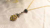 Pineapple Pendant Yellow Chain Necklace