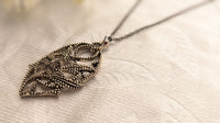 Silver Oxidized  Pendant Chain Necklace