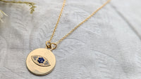 Gold Plated Evil Eye Pendant Chain Necklace