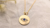 Gold Plated Evil Eye Pendant Chain Necklace