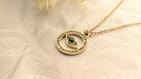 Gold Plated Green Stone Evil Eye Pendant Chain Necklace