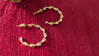 Gold Plated Spiral Half Hoop Earrings