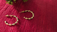 Gold Plated Spiral Half Hoop Earrings